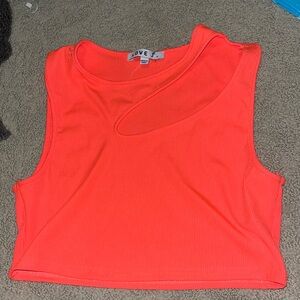 Neon orange crop top size medium